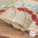 925 Silver Crystal Pendant Chain Necklace Women