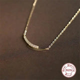 925 Silver Crystal Pendant Chain Necklace Women