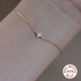 925 Silver Crystal Zircon Bracelet 14K Plated