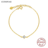 925 Silver Crystal Zircon Bracelet 14K Plated