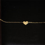 925 Sterling Silver 14K Heart Shaped Bracelet for Women