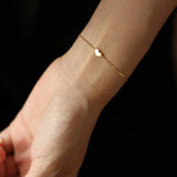 925 Sterling Silver 14K Heart Shaped Bracelet for Women