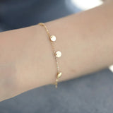 925 Silver 14K Gold-plated Mini Disc Bracelet for Women