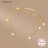 925 Silver 14K Gold-plated Mini Disc Bracelet for Women