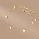 925 Silver 14K Gold-plated Mini Disc Bracelet for Women
