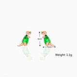 925 Silver Dinosaur Stud Earrings Set w/ Zircon, Colorful Animal Jewelry