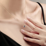 925 Silver Anise Star Sapphire Pendant Necklace Women Light Niche Jewelry