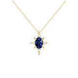 925 Silver Anise Star Sapphire Pendant Necklace Women Light Niche Jewelry