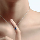 925 Silver Anise Star Sapphire Pendant Necklace Women Light Niche Jewelry