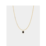 925 Silver Agate Pendant Necklace 18k Plated Chain Jewelry