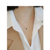 925 Silver Agate Pendant Necklace 18k Plated Chain Jewelry
