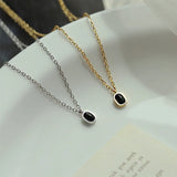 925 Silver Agate Pendant Necklace 18k Plated Chain Jewelry