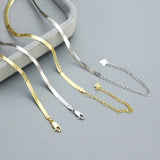 925 Silver Blade Necklace Snake Bone Chain Collarbone Necklace