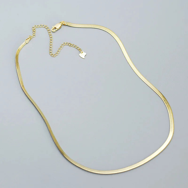 925 Silver Blade Necklace Snake Bone Chain Collarbone Necklace