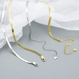 925 Silver Blade Necklace Snake Bone Chain Collarbone Necklace