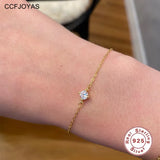 925 Sterling Silver Charm Bracelet with Zircon