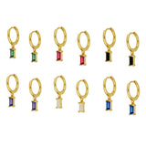 925 Silver Colorful Zircon Hoop Earrings Women