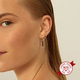 925 Silver Colorful Zircon Hoop Earrings Women