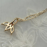 925 Silver Crystal Zircon Pendant Necklace Plated 14K French Chain
