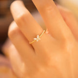 925 Silver Butterfly Ring Style INS 14k Plating Wedding Party Jewelry