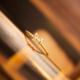 925 Silver Butterfly Ring Style INS 14k Plating Wedding Party Jewelry