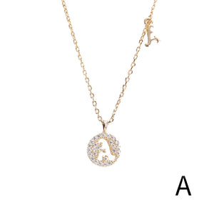 925 Silver European American Light ins 26 Letters Zircon Pendant Necklace