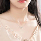 925 Silver Fishbone Necklace Women Creative Clavicle Chain