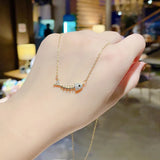 925 Silver Fishbone Necklace Women Creative Clavicle Chain