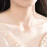 925 Silver Fishbone Necklace Women Creative Clavicle Chain