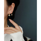 925 Silver Star Circle Earrings for Women European American Jewelry