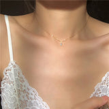 925 Silver Small Square Diamond Pendant Necklace Women 14k Plated Chain