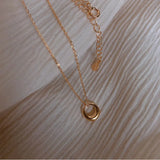 925 Silver Circle Pendant Necklace Women Clavicle Chain Jewelry