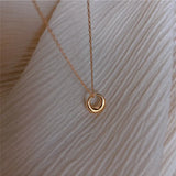 925 Silver Circle Pendant Necklace Women Clavicle Chain Jewelry