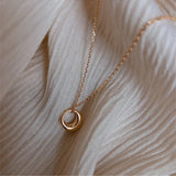925 Silver Circle Pendant Necklace Women Clavicle Chain Jewelry