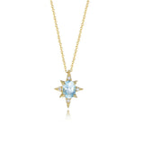 925 Silver Star Pendant Necklace with Zircon Clavicle Chain