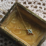 925 Silver Star Pendant Necklace with Zircon Clavicle Chain