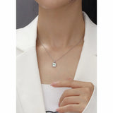 925 Silver Emerald Zircon Pendant Necklace for Women