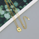 925 Silver Emerald Zircon Pendant Necklace for Women