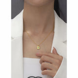925 Silver Emerald Zircon Pendant Necklace for Women