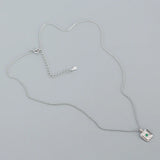 925 Silver Emerald Zircon Pendant Necklace for Women
