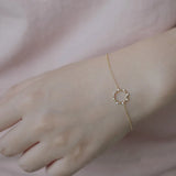 925 Silver Zircon Round Bracelet Geometric Style