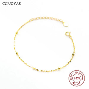 925 Sterling Silver Peas Chain Bracelet for Women Japanese Style