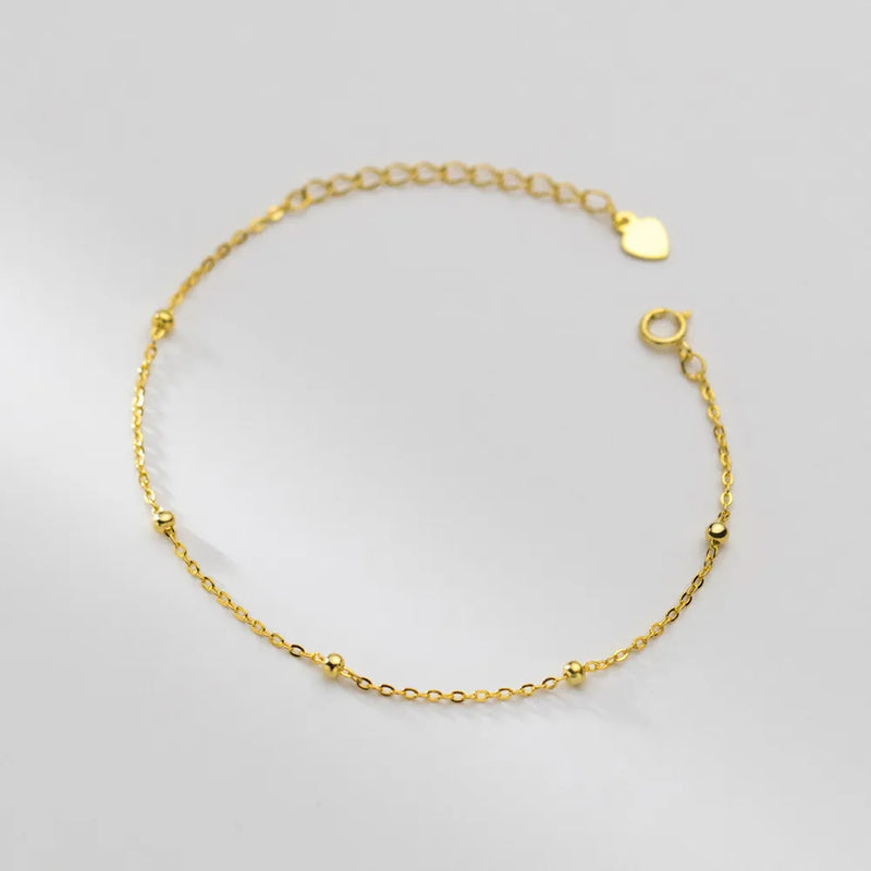 925 Sterling Silver Peas Chain Bracelet for Women Japanese Style