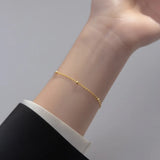 925 Sterling Silver Peas Chain Bracelet for Women Japanese Style
