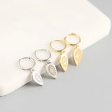 925 Silver Eye Shaped Hoop Earrings for Women