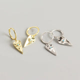 925 Silver Eye Shaped Hoop Earrings for Women
