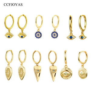 925 Silver Eye Shaped Hoop Earrings for Women