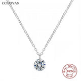 925 Silver Chain Necklace Flash Zircon Wedding Gift