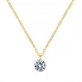 925 Silver Chain Necklace Flash Zircon Wedding Gift