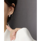 925 Sterling Silver Three-layer C-shaped Earrings for Women